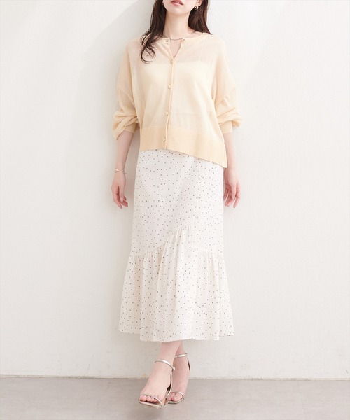 natural couture(ナチュラルクチュール)の「【sherbet line】接触冷感金釦シアーカーデ(カーディガン/ボレロ・レディース・グレイッシュベージュ/ブラック/アイボリー/サックスブルー/ミント/レッド・FREE)」の21枚目の写真