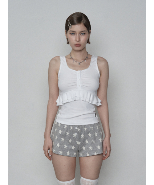 SETUP-EXE(セットアップイーエックスイー)の「LACE FRILL SLEEVELESS / OFF WHITE(Tシャツ/カットソー・レディース・その他・ONE SIZE)」の1枚目の写真