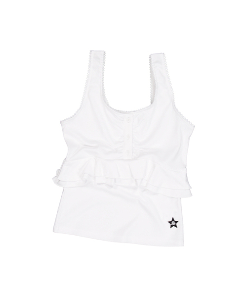 SETUP-EXE(セットアップイーエックスイー)の「LACE FRILL SLEEVELESS / OFF WHITE(Tシャツ/カットソー・レディース・その他・ONE SIZE)」の2枚目の写真