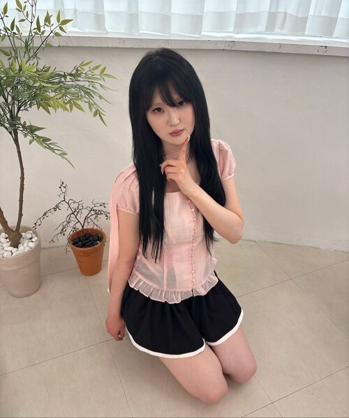 ILLIGO(イリゴ)の「リボンタイスクエアネックブラウスピンク(シャツ/ブラウス・レディース・その他・S/M)」の6枚目の写真