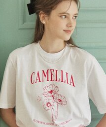 カメリアTシャツ - ホワイト