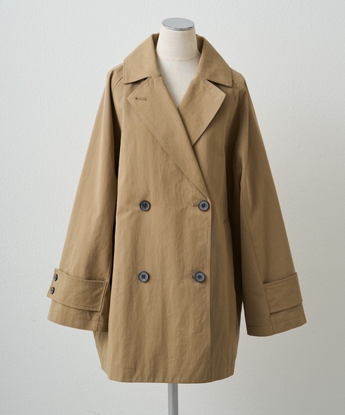 PUAL CE CIN（ピュアルセシン）の「リラックスミドル丈トレンチコート（トレンチコート・レディース・ベージュ/キャメル・FREE）」の2枚目の写真