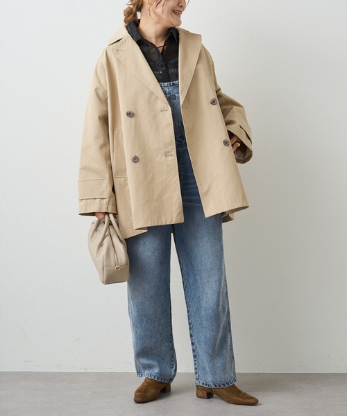 PUAL CE CIN（ピュアルセシン）の「リラックスミドル丈トレンチコート（トレンチコート・レディース・ベージュ/キャメル・FREE）」の6枚目の写真