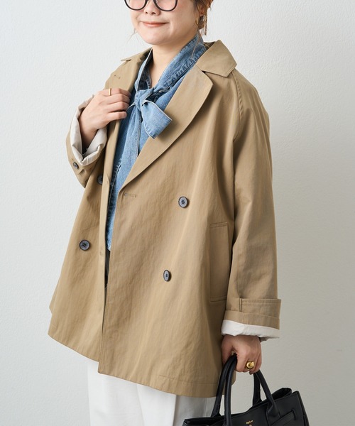 PUAL CE CIN（ピュアルセシン）の「リラックスミドル丈トレンチコート（トレンチコート・レディース・ベージュ/キャメル・FREE）」の9枚目の写真