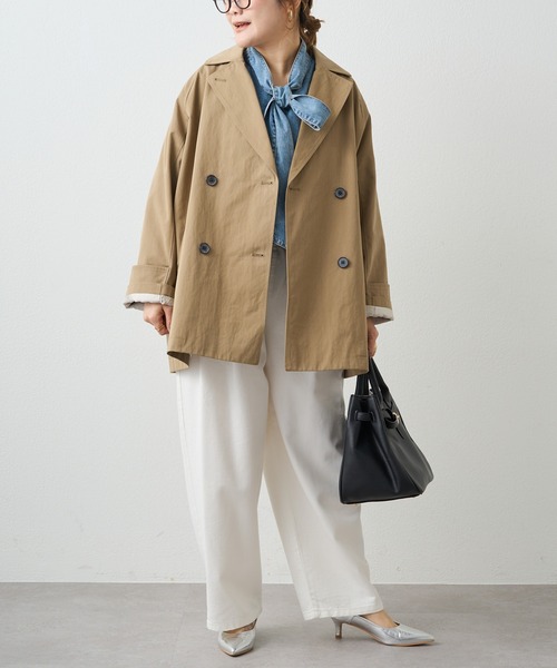 PUAL CE CIN（ピュアルセシン）の「リラックスミドル丈トレンチコート（トレンチコート・レディース・ベージュ/キャメル・FREE）」の11枚目の写真