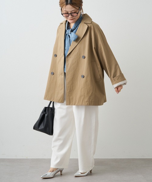 PUAL CE CIN（ピュアルセシン）の「リラックスミドル丈トレンチコート（トレンチコート・レディース・ベージュ/キャメル・FREE）」の12枚目の写真