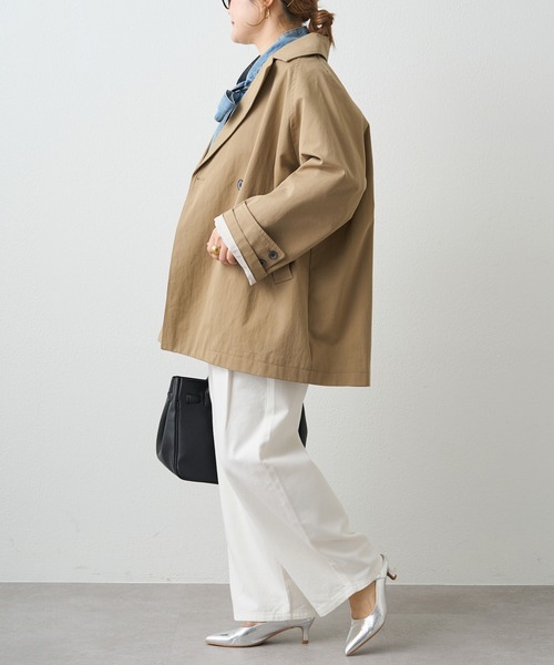 PUAL CE CIN（ピュアルセシン）の「リラックスミドル丈トレンチコート（トレンチコート・レディース・ベージュ/キャメル・FREE）」の13枚目の写真