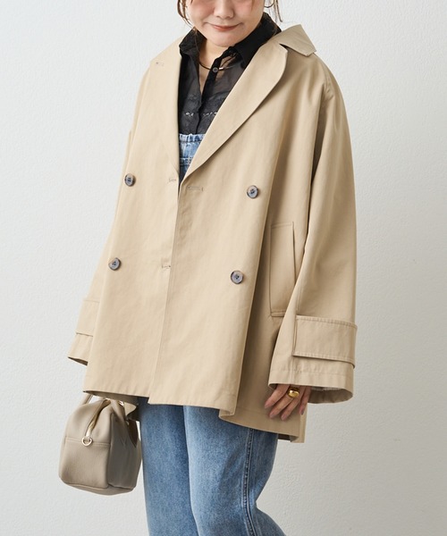 PUAL CE CIN（ピュアルセシン）の「リラックスミドル丈トレンチコート（トレンチコート・レディース・ベージュ/キャメル・FREE）」の3枚目の写真