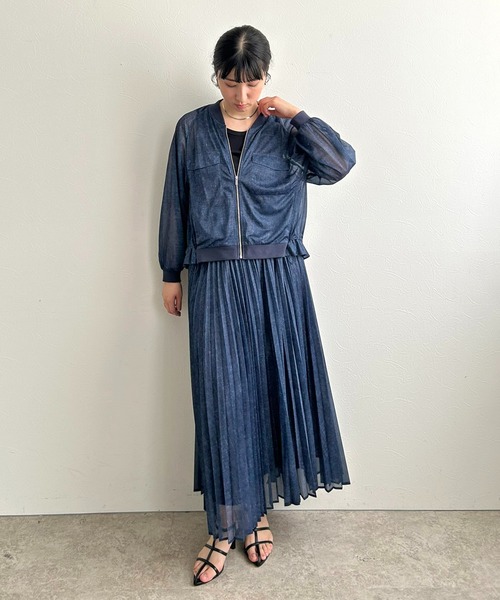 LHELBIE(レルビエ)の「シアーデニムブルゾン(ブルゾン・レディース・インディゴブルー/ライトブルー/ブラック・M)」の19枚目の写真
