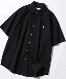 U.S. POLO ASSN./ユーエスポロアッスン オーバーサイズ ワンポイント刺繍 ブロード シャンブレー 無地 チェック レギュラーカラーシャツ 半袖シャツ レディース メンズ