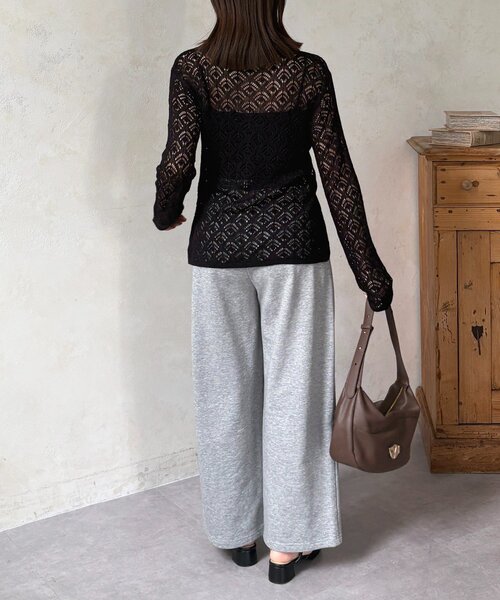 Thevon(ゼボン)の「透かし編み襟付きカーディガン(カーディガン/ボレロ・レディース・アイボリー/ブラック/ブルー・FREE)」の6枚目の写真