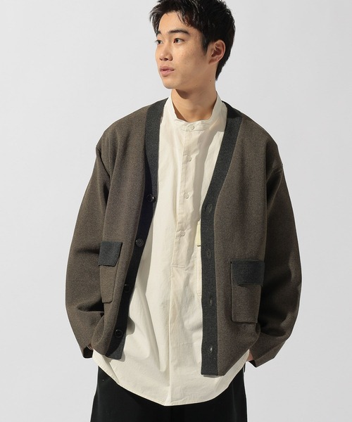 バイカラーVネックカーディガン（ニット/セーター）｜niko and