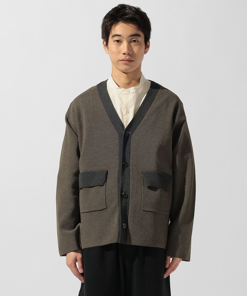 niko and...（ニコアンド）の「バイカラーVネックカーディガン（ニット/セーター・メンズ・カーキ/チャコール・MEDIUM/LARGE）」の9枚目の写真