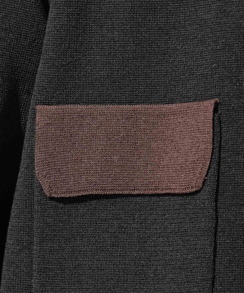niko and...（ニコアンド）の「バイカラーVネックカーディガン（ニット/セーター・メンズ・カーキ/チャコール・MEDIUM/LARGE）」の17枚目の写真