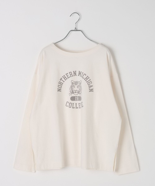 BAYFLOW（ベイフロー）の「[ヴィンテージ感のある風合い]ピグメントロゴロンT（Tシャツ/カットソー・レディース・オフホワイト/レッド/ネイビー/ベージュ/チャコール/ライトブルー・MEDIUM/SMALL）」の10枚目の写真