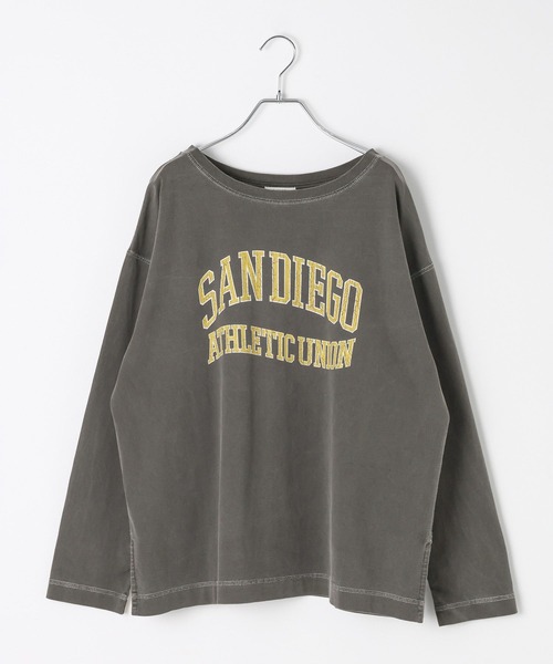 BAYFLOW（ベイフロー）の「[ヴィンテージ感のある風合い]ピグメントロゴロンT（Tシャツ/カットソー・レディース・オフホワイト/レッド/ネイビー/ベージュ/チャコール/ライトブルー・MEDIUM/SMALL）」の11枚目の写真