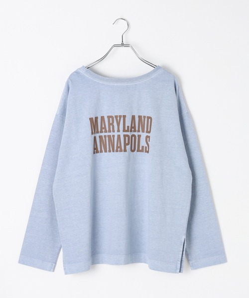 BAYFLOW（ベイフロー）の「[ヴィンテージ感のある風合い]ピグメントロゴロンT（Tシャツ/カットソー・レディース・オフホワイト/レッド/ネイビー/ベージュ/チャコール/ライトブルー・MEDIUM/SMALL）」の16枚目の写真