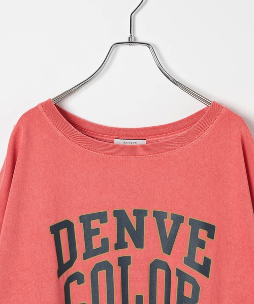 BAYFLOW（ベイフロー）の「[ヴィンテージ感のある風合い]ピグメントロゴロンT（Tシャツ/カットソー・レディース・オフホワイト/レッド/ネイビー/ベージュ/チャコール/ライトブルー・MEDIUM/SMALL）」の18枚目の写真