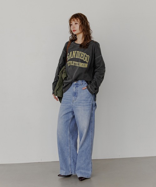 セール】[ヴィンテージ感のある風合い]ピグメントロゴロンT（Tシャツ