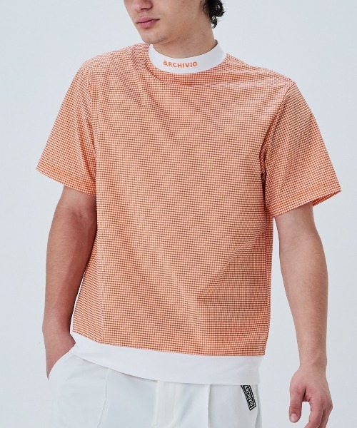 archivio(アルチビオ)の「<MENS>サッカーギンガム冷感プルオーバー(Tシャツ/カットソー・メンズ・ブラック/オレンジ/グリーン・LL/L/M)」の16枚目の写真