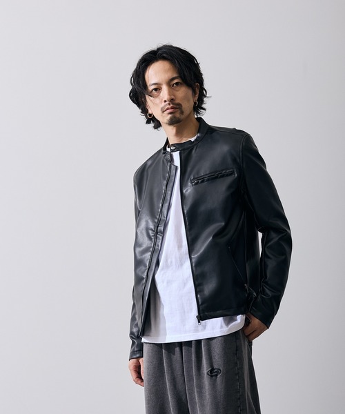 improves(インプローブス)の「PU シングル ライダースジャケット(ライダースジャケット・メンズ・ブラック・SMALL/MEDIUM/LARGE/X-LARGE)」の9枚目の写真
