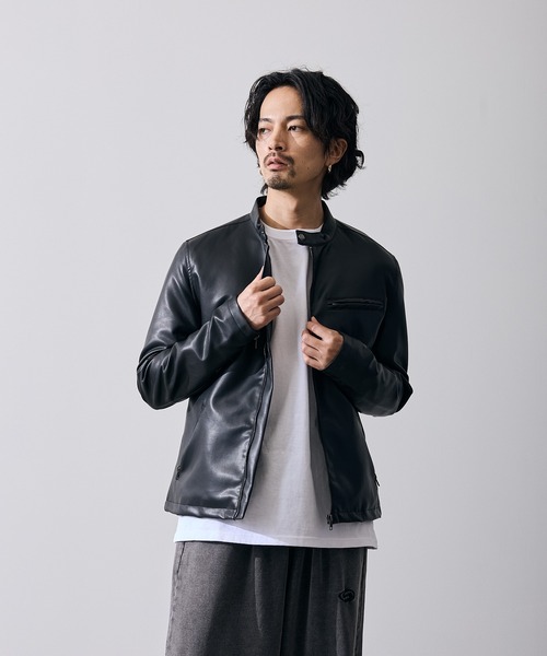 improves(インプローブス)の「PU シングル ライダースジャケット(ライダースジャケット・メンズ・ブラック・SMALL/MEDIUM/LARGE/X-LARGE)」の12枚目の写真