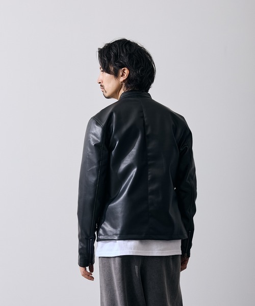 improves(インプローブス)の「PU シングル ライダースジャケット(ライダースジャケット・メンズ・ブラック・SMALL/MEDIUM/LARGE/X-LARGE)」の13枚目の写真