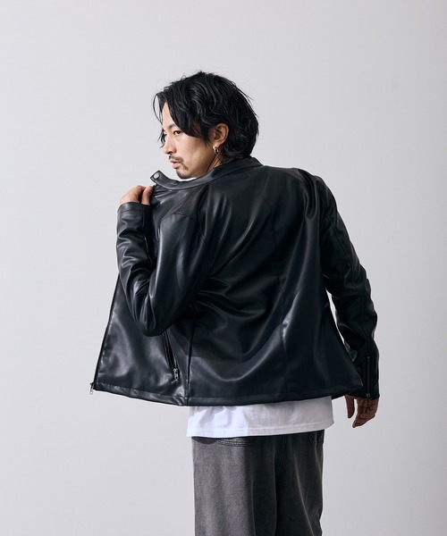improves(インプローブス)の「PU シングル ライダースジャケット(ライダースジャケット・メンズ・ブラック・SMALL/MEDIUM/LARGE/X-LARGE)」の17枚目の写真