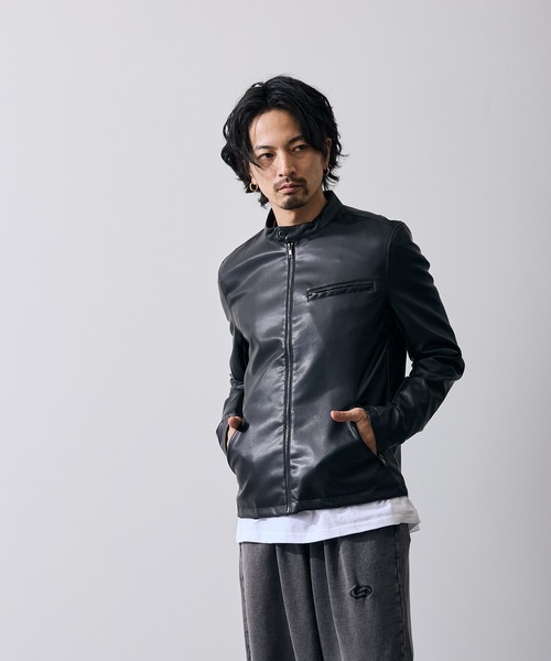 improves(インプローブス)の「PU シングル ライダースジャケット(ライダースジャケット・メンズ・ブラック・SMALL/MEDIUM/LARGE/X-LARGE)」の3枚目の写真