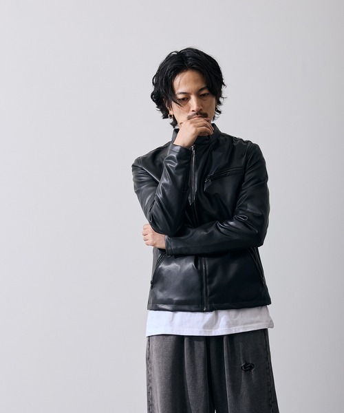 improves(インプローブス)の「PU シングル ライダースジャケット(ライダースジャケット・メンズ・ブラック・SMALL/MEDIUM/LARGE/X-LARGE)」の4枚目の写真