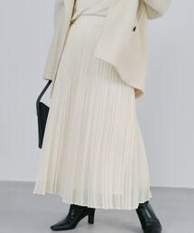 COHINA | エアリーミックスプリーツスカート 【低身長・小柄女性】(スカート)