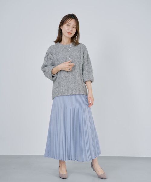 COHINA（コヒナ）の「エアリーミックスプリーツスカート 【低身長・小柄女性】（スカート・レディース・ホワイト/ブルー・REGULAR/SHORT）」の17枚目の写真