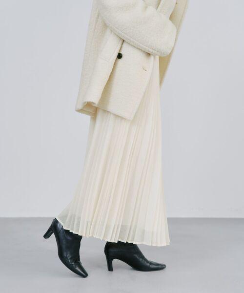 COHINA（コヒナ）の「エアリーミックスプリーツスカート 【低身長・小柄女性】（スカート・レディース・ホワイト/ブルー・REGULAR/SHORT）」の3枚目の写真