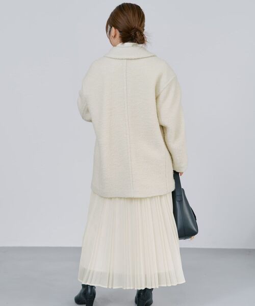 COHINA（コヒナ）の「エアリーミックスプリーツスカート 【低身長・小柄女性】（スカート・レディース・ホワイト/ブルー・REGULAR/SHORT）」の5枚目の写真