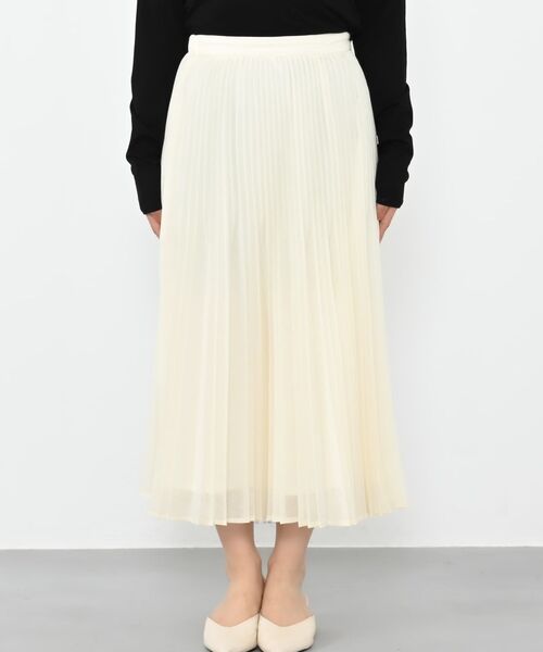 COHINA（コヒナ）の「エアリーミックスプリーツスカート 【低身長・小柄女性】（スカート・レディース・ホワイト/ブルー・REGULAR/SHORT）」の7枚目の写真