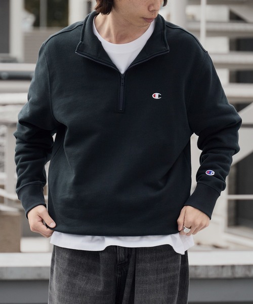 Champion/チャンピオン HALF ZIP SWEATSHIRT ブランドロゴ USAコットン