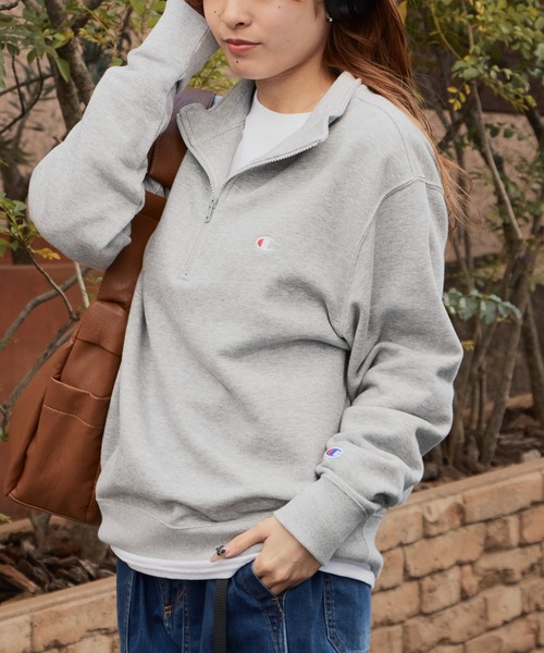 Champion/チャンピオン HALF ZIP SWEATSHIRT ブランドロゴ USAコットン