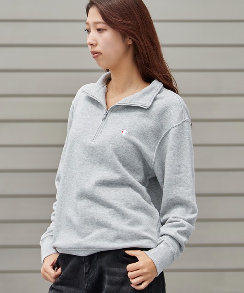 Champion(チャンピオン)の「Champion/チャンピオン HALF ZIP SWEATSHIRT ブランドロゴ USAコットン 裏毛仕様 ハーフジップスウェット トレーナー 2026秋冬 秋服(スウェット・メンズ・スカイブルー/ブラック/グレー/ダークネイビー/ライトグリーン・M/L/XL)」の18枚目の写真