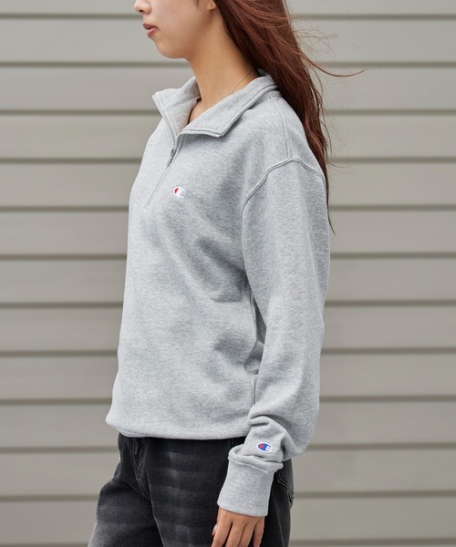Champion(チャンピオン)の「Champion/チャンピオン HALF ZIP SWEATSHIRT ブランドロゴ USAコットン 裏毛仕様 ハーフジップスウェット トレーナー 2026秋冬 秋服(スウェット・メンズ・スカイブルー/ブラック/グレー/ダークネイビー/ライトグリーン・M/L/XL)」の17枚目の写真