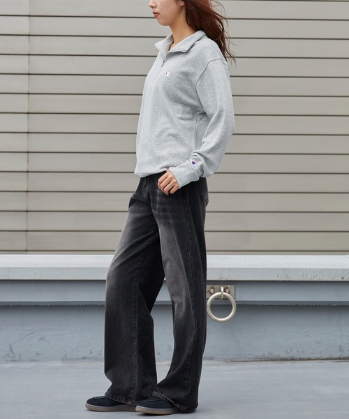 Champion(チャンピオン)の「Champion/チャンピオン HALF ZIP SWEATSHIRT ブランドロゴ USAコットン 裏毛仕様 ハーフジップスウェット トレーナー 2026秋冬 秋服(スウェット・メンズ・スカイブルー/ブラック/グレー/ダークネイビー/ライトグリーン・M/L/XL)」の15枚目の写真