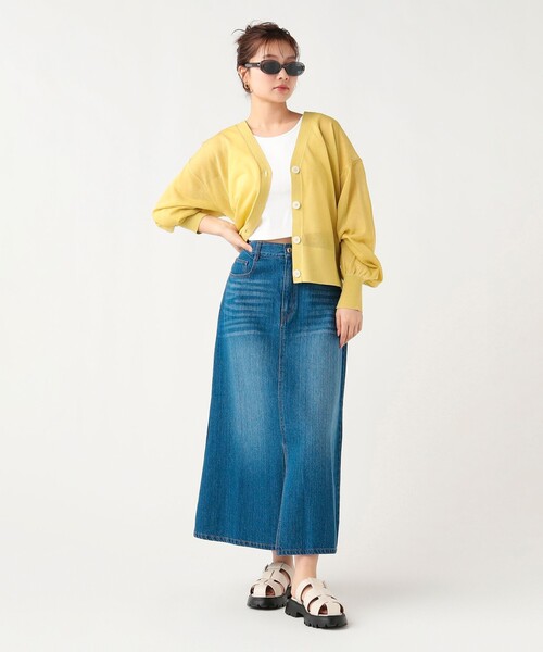 BEAMS HEART(ビームスハート)の「【7/16値下げ】シアー Vネック ニットカーディガン(ニット/セーター・レディース・イエロー/グリーン/ベージュ/ブラック・FREE)」の17枚目の写真