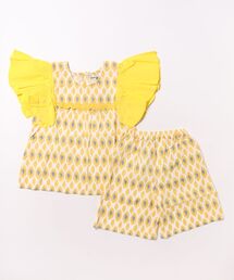 RAGMART（ラグマート）の「袖フリルブラウス+布帛パンツセット（セットアップ）」