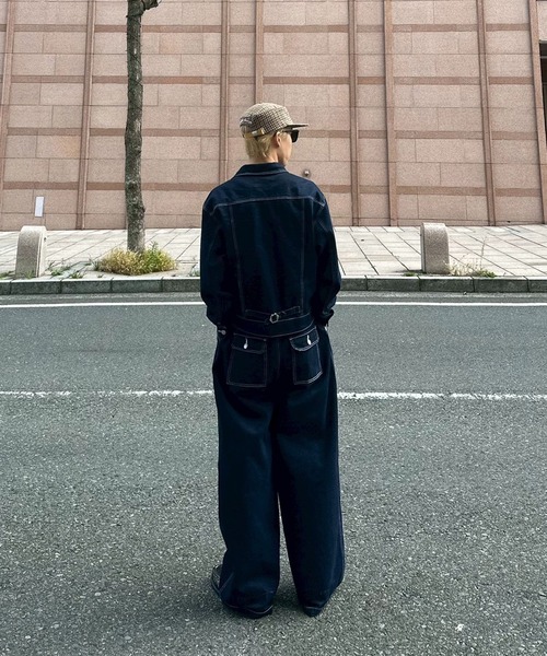 UNDERSTATEMENTs(アンダーステイトメント)の「【ユニセックス】ショート丈デニムジャケット/セットアップ着用可(デニムジャケット・メンズ・インディゴブルー/ブラック・MEDIUM/LARGE)」の22枚目の写真