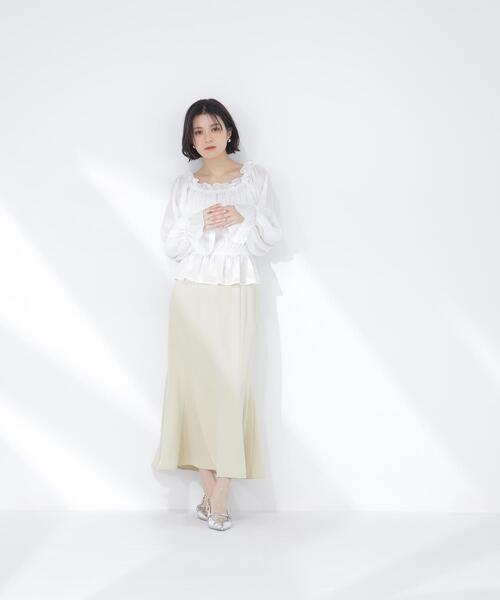 NATURAL BEAUTY BASIC(ナチュラルビューティーベーシック)の「◇フラワージャガードブラウス(シャツ/ブラウス・レディース・ピンク/ライトグリーン/オフホワイト・FREE)」の4枚目の写真