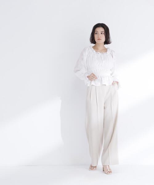 NATURAL BEAUTY BASIC(ナチュラルビューティーベーシック)の「◇フラワージャガードブラウス(シャツ/ブラウス・レディース・ピンク/ライトグリーン/オフホワイト・FREE)」の10枚目の写真