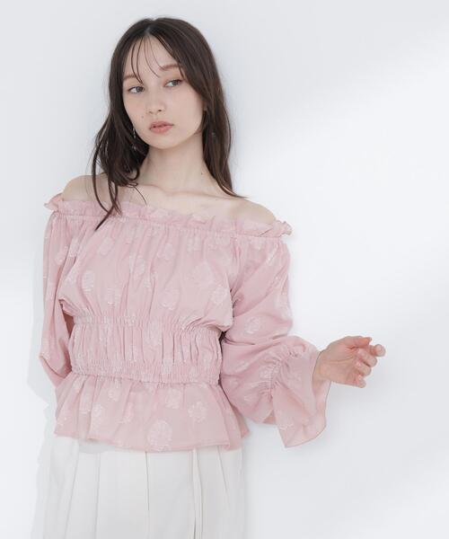NATURAL BEAUTY BASIC(ナチュラルビューティーベーシック)の「◇フラワージャガードブラウス(シャツ/ブラウス・レディース・ピンク/ライトグリーン/オフホワイト・FREE)」の16枚目の写真