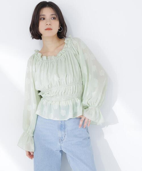 NATURAL BEAUTY BASIC(ナチュラルビューティーベーシック)の「◇フラワージャガードブラウス(シャツ/ブラウス・レディース・ピンク/ライトグリーン/オフホワイト・FREE)」の22枚目の写真