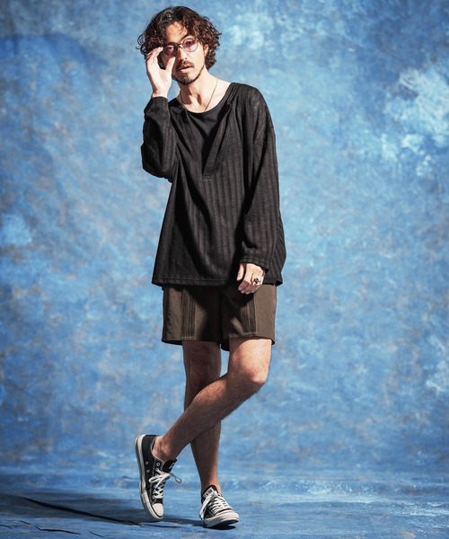 Jih Nunc(ジーヌンク)の「mlt5584-ディープVキーネックカットソー(JIH-R1179)(Tシャツ/カットソー・メンズ・ホワイト/ブラック/ダークグリーン・S/M/L)」の8枚目の写真