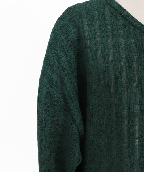Jih Nunc(ジーヌンク)の「mlt5584-ディープVキーネックカットソー(JIH-R1179)(Tシャツ/カットソー・メンズ・ホワイト/ブラック/ダークグリーン・S/M/L)」の14枚目の写真