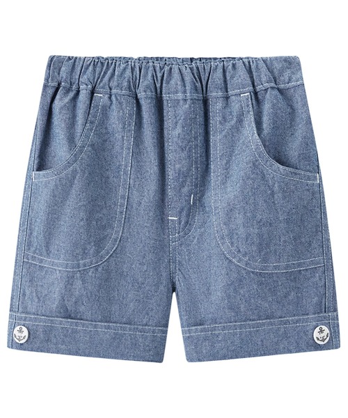 combimini(コンビミニ)の「ダンガリー2WAYショートパンツ(その他パンツ・キッズ・ブルー・80/90/100/110/120)」の4枚目の写真